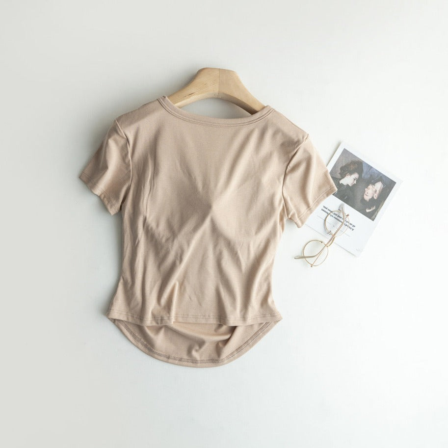 Cinched Waist Padded T-shirt